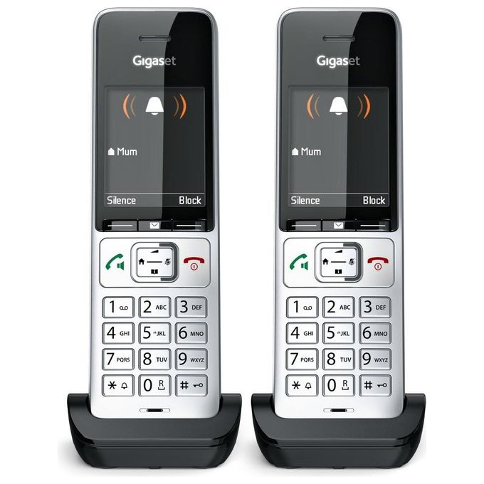 Gigaset L36852-H3061-R101 COMFORT 500HX duo Telefono cordless DECT con vivavoce e identificatore di chiamata colore Nero Argento