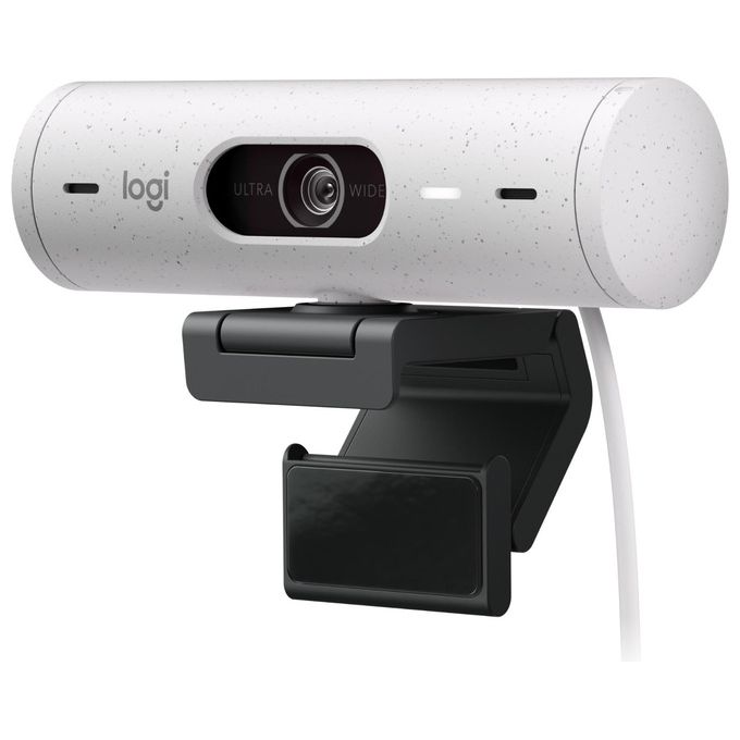 Logitech 960-001428 Brio 500 Webcam Full HD 1080p 4 MP 60 fps con Correzione Automatica della Luce e Inquadratura Automatica colore Bianco