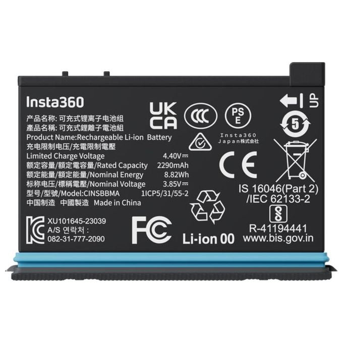 Insta360 CINSBBMA Batteria per fotocamera 2290 mAh compatibile con X4 colore Nero