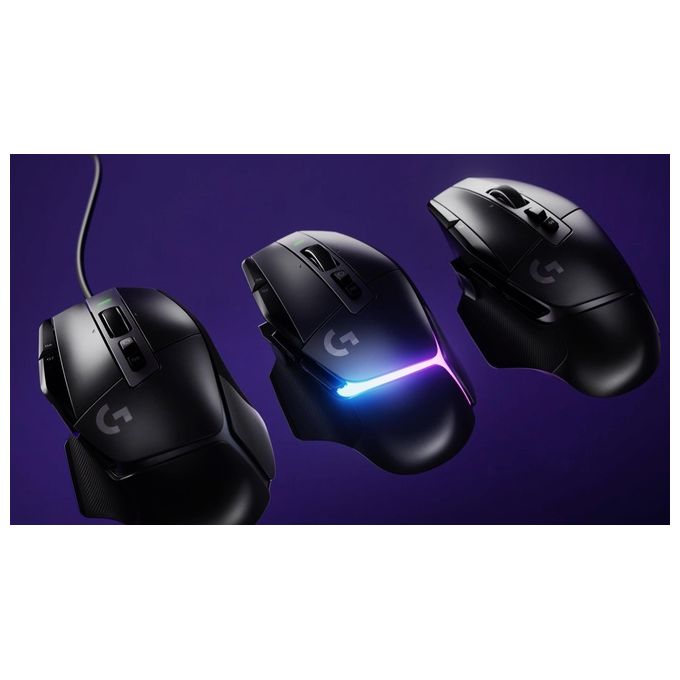 Logitech G 910-006139 G502 X Mouse Gaming Cablato Switch LIGHTFORCE Sensore HERO 25K 25600 DPI 13 Tasti colore Nero
