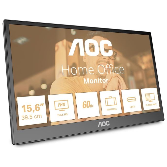 AOC 16T3EA Monitor portatile 15.6'' Full HD IPS USB-C Autopivot flicker-free colore Nero