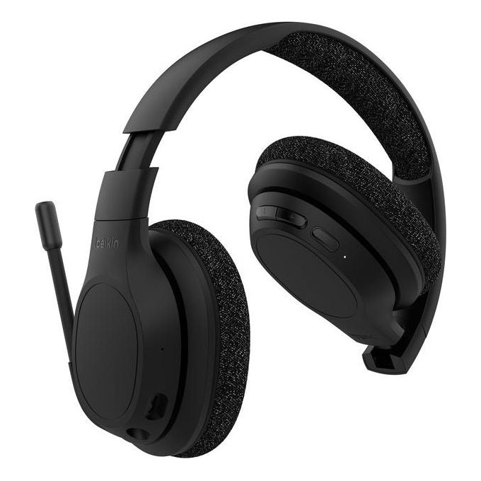 Belkin AUD005BTBLK Cuffie SoundForm Adapt Over-Ear Wireless con Cavo Bluetooth 5.2 Cancellazione Rumore Attivo 65h Autonomia USB-C colore Nero