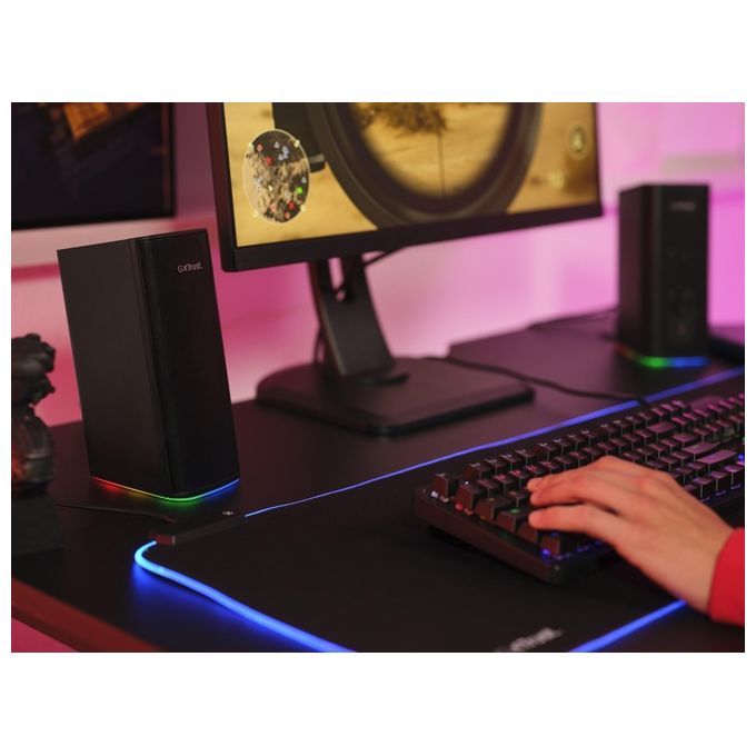 Trust GXT 612 CETIC Set Altoparlanti PC 2.0 Bluetooth 18W Illuminazione RGB colore Nero