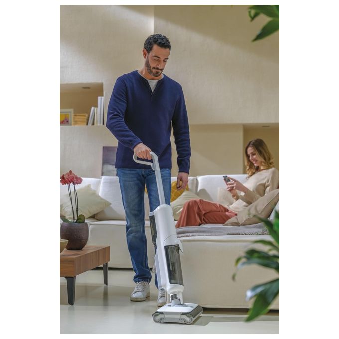 Hoover HW500 011 HW5 Aspirapolvere Lavapavimenti Senza Fili 2in1 220W 30 min Autopulizia 84 dB colore Bianco Grigio