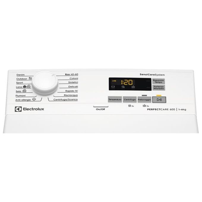 Electrolux SensiCare 600 EW6T526C Lavatrice Carica dall'Alto 6 Kg Classe C Profondita' 60 cm Centrifuga 1151 giri Funzione Vapore