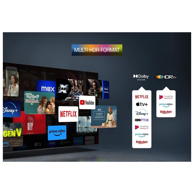 TCL 43P79B Serie P7 Smart TV LED 43'' 4K Ultra HD Google TV Dolby Atmos colore Titanio