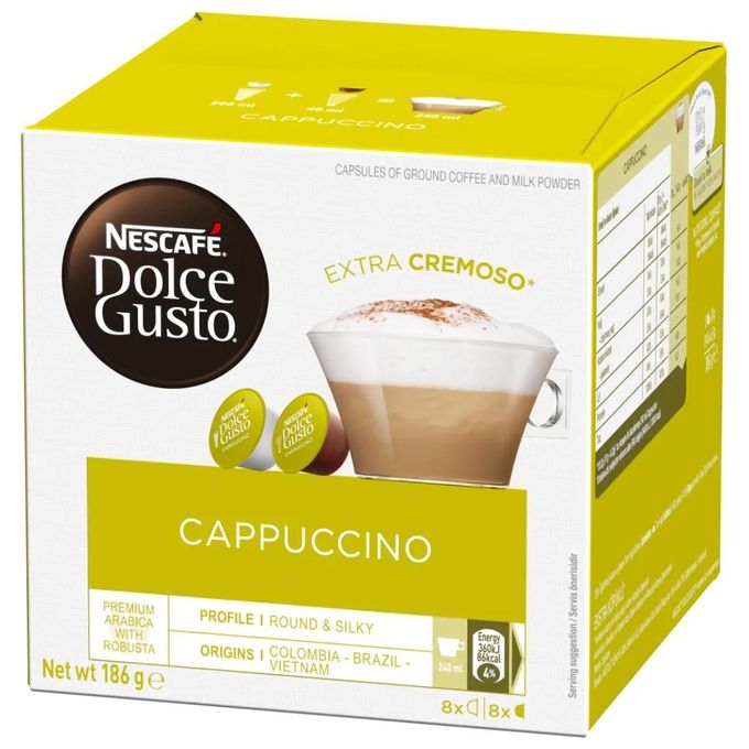 Nescafe dolce gusto capsule caffe cappuccino 16 pezzi per 8 tazze compatibili