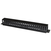 Link pannello passacavi 1 unita a gabbia per rack con coperchio scorrevole 25 slot colore nero