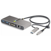 StarTech 5G2A1SGBB-USB-C-HUB Hub USB-C a 2 porte con Ethernet Gb e seriale RS232 FTDI 100W PD 2x USB-A 5Gbps colore Grigio spaziale