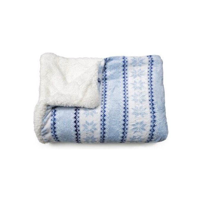 Macom 943 Morby Plaid Coperta Riscaldabile con Tasca per i Piedi 160 W 9 Temperature Timer 120x180 cm colore Blu Bianco