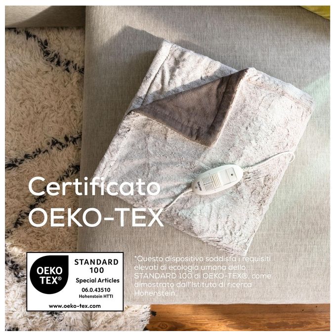 Beurer HD75 Cosy Nordic Termocoperta Elettrica 180x130 cm 100W 6 livelli temperatura Lavabile colore Taupe
