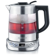 Severin WK 3473 Bollitore per Acqua e Te' 1 L 2200 W con 5 Programmi Preimpostati Temperatura Regolabile da 40°C a 100°C colore Vetro e Acciaio Inox