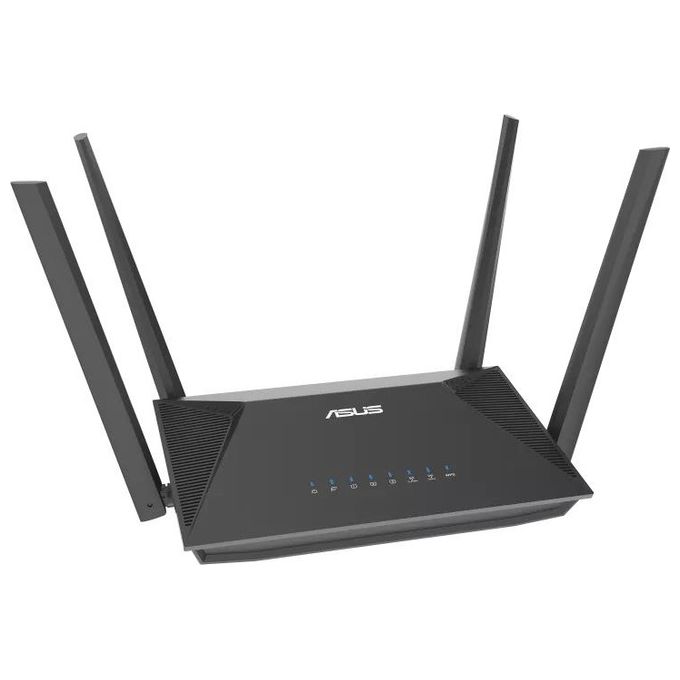 Asus RT-AX52 AiMesh Router Wireless Wi-Fi 6 AX1800 Dual Band 2.4 GHz 5 GHz Gigabit Ethernet 4 Porte VPN QoS colore Nero