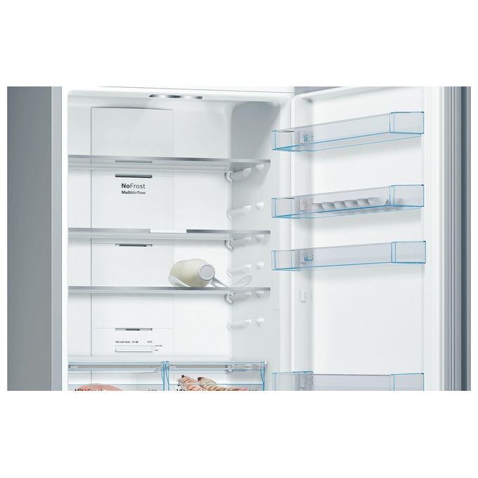 Bosch KGN49XLEA Serie 4 - Frigorifero Combinato 438 L, 203 cm, Classe E, 40 dB, No Frost, VitaFresh, Inox