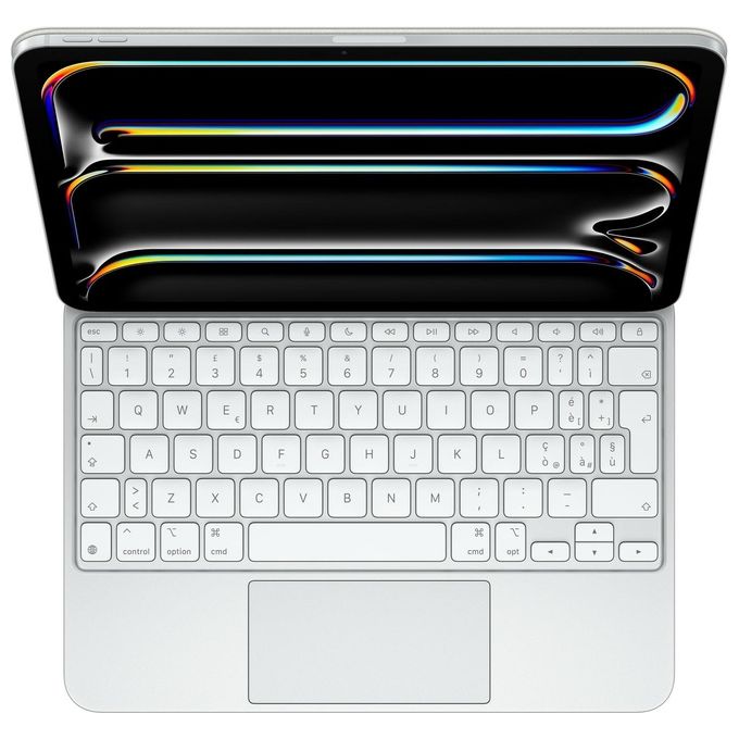 Apple MWR03T-A Magic Keyboard per iPad Pro 11'' con Trackpad Tasti Retroilluminati Meccanismo a Forbice 1 mm USB-C Ricarica Pass-Through colore Bianco