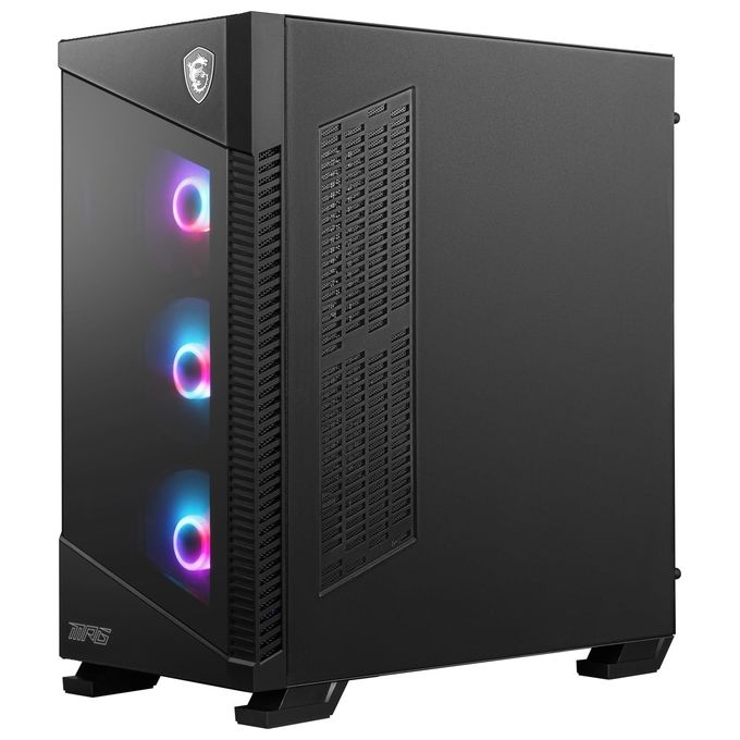 MSI 306-7G18R21-809 MPG Velox 100R Case PC Gaming Midi Tower Supporto GPU Verticale 4 Ventole ARGB USB Type-C Vetro Temperato colore Nero