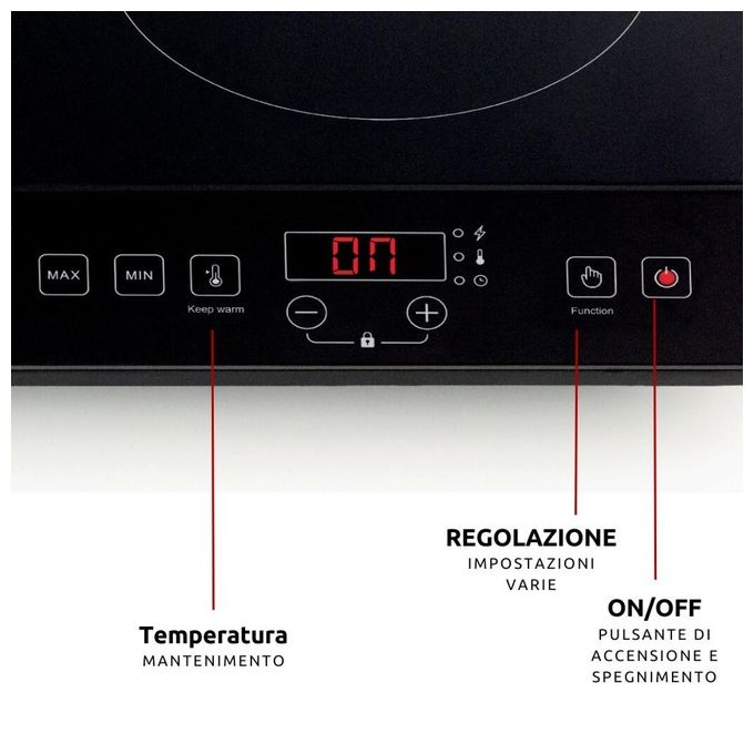 Ariete 1998 Piano cottura a induzione portatile doppio 58 cm 2 zone 3500W 12 livelli di potenza Touch Timer vetroceramica colore Nero