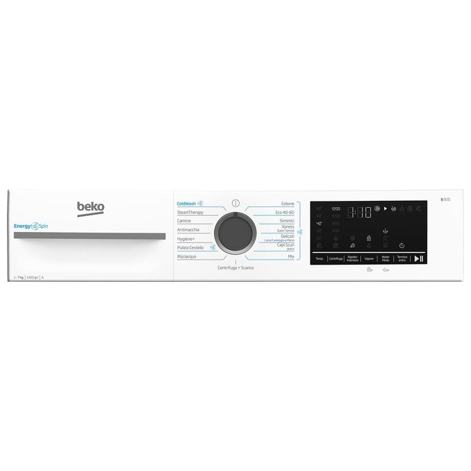 BEKO BMWSU4721A Lavatrice carica frontale Slim 7 Kg Classe a Profondita' 50 cm Centrifuga 1200 giri Inverter Vapore EnergySpin colore Bianco