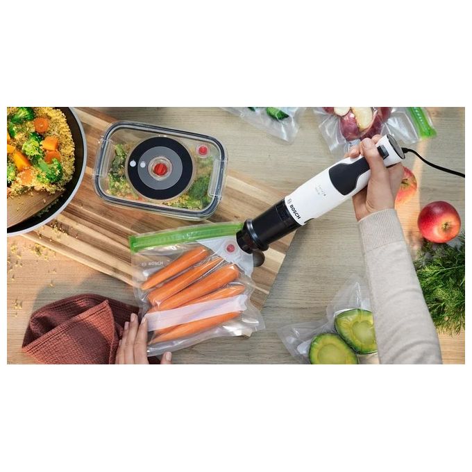 Bosch MSM4W221 Serie 4 Frullatore ad immersione 600 W 12 velocita' con tritatutto e bicchiere graduato 0.6 L colore Bianco