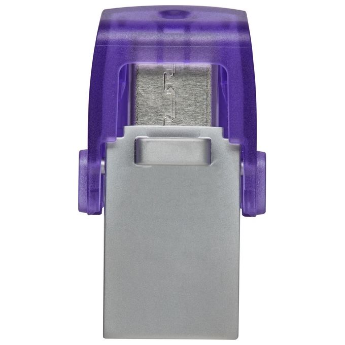 Kingston Technology DataTraveler MicroDuo 3C Chiavetta USB 128Gb Acciaio Inossidabile-Porpora