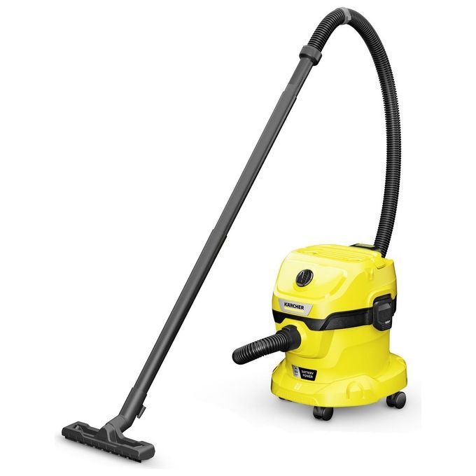 Kärcher 1.628-501.0 WD 2-18 Aspiratore a cilindro Secco e Bagnato con Batteria 12 L 225 W Autonomia 10 min colore Nero Giallo