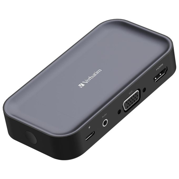 Verbatim 32146 Share My Screen Adattatore Wireless USB-C con Hub HDMI VGA Full HD 1080p 2 porte USB-A 3.2 Gen 1 slot SD-microSD colore Nero