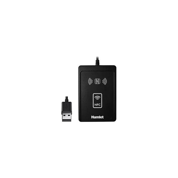 Hamlet HUSCR-CIEP Lettore NFC per Carta Identita' Elettronica e Tessera Sanitaria Contactless USB 2.0 Plug and Play Windows Mac colore Nero