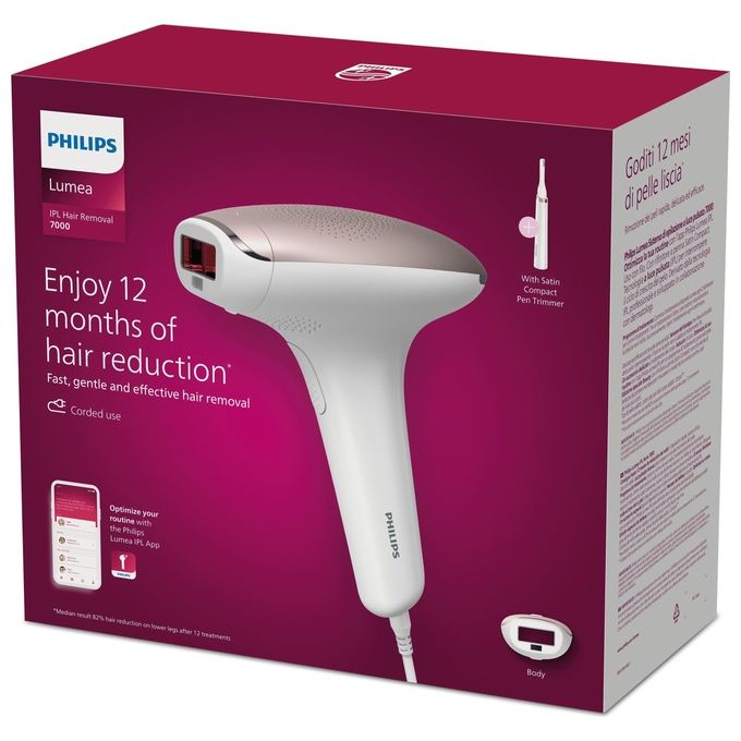 Philips BRI920-00 Lumea Advanced Epilatore IPL luce pulsata 5 livelli sensore pelle filtro UV testina corpo 4 cm² colore Bianco Rosa