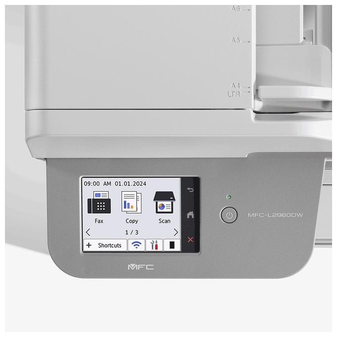 Brother MFC-L2960DW Stampante Multifunzione Laser A4 Mono 34 ppm 1200x1200 DPI Wi-Fi Duplex ADF 50 fogli colore Bianco