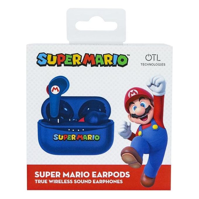 OTL Technologies SM0858 Super Mario Auricolari TWS In-ear Bluetooth 5.0 Microfono Integrato 25h Autonomia colore Blu