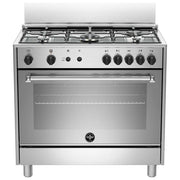 La Germania Americana AMN965GXV Cucina a Gas Piano Cottura Acciaio Inossidabile 5 Fuochi Forno a Gas Ventilato con Grill 117 Litri Classe Energetica A+