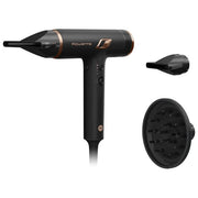Rowenta HY8310 Nano Asciugacapelli 1700W Brushless Motore ad Alta Velocita' Ionico 3 Velocita' 3 Temperature Concentratore Diffusore colore Nero
