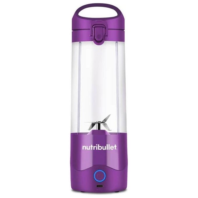 NutriBullet NBP003PU Frullatore Portatile 475 ml Lame Acciaio Inox Tritaghiaccio Batteria 2000 mAh Ricarica USB-C colore Viola