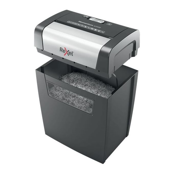 Rexel Momentum x308 Distruggi Documenti Particle-Cut Shredding Nero-Grigio