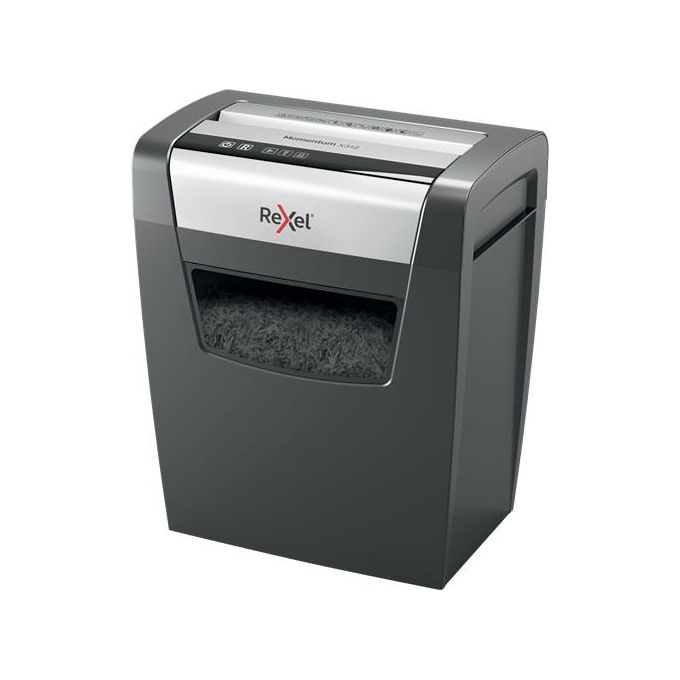 Rexel Momentum x312 Distruggi Documenti Particle-Cut Shredding Nero-Grigio