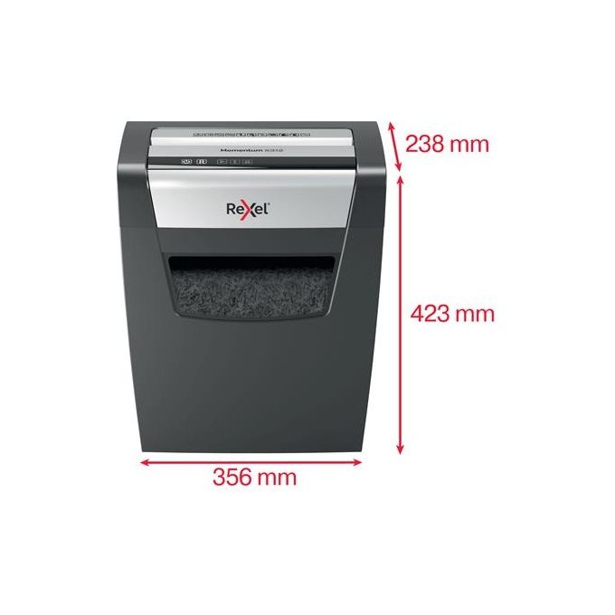 Rexel Momentum x312 Distruggi Documenti Particle-Cut Shredding Nero-Grigio