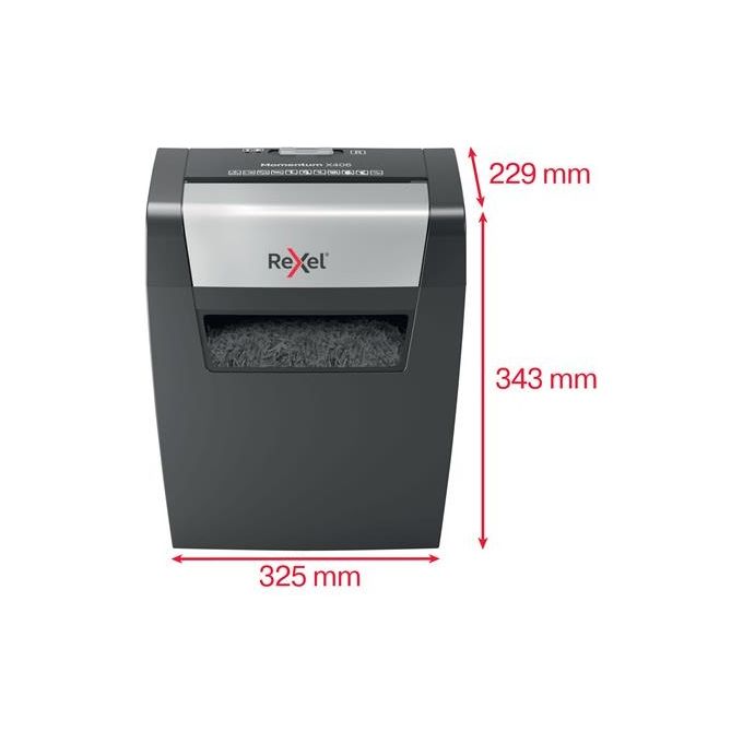 Rexel Momentum x406 Documenti Particle-Cut Shredding Blu-Grigio
