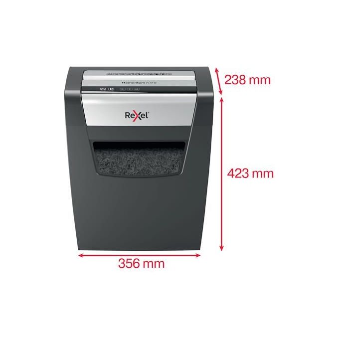 Rexel Momentum x410 Distruggi Documenti fino a 10 Fogli Cestino da 23 Litri Nero