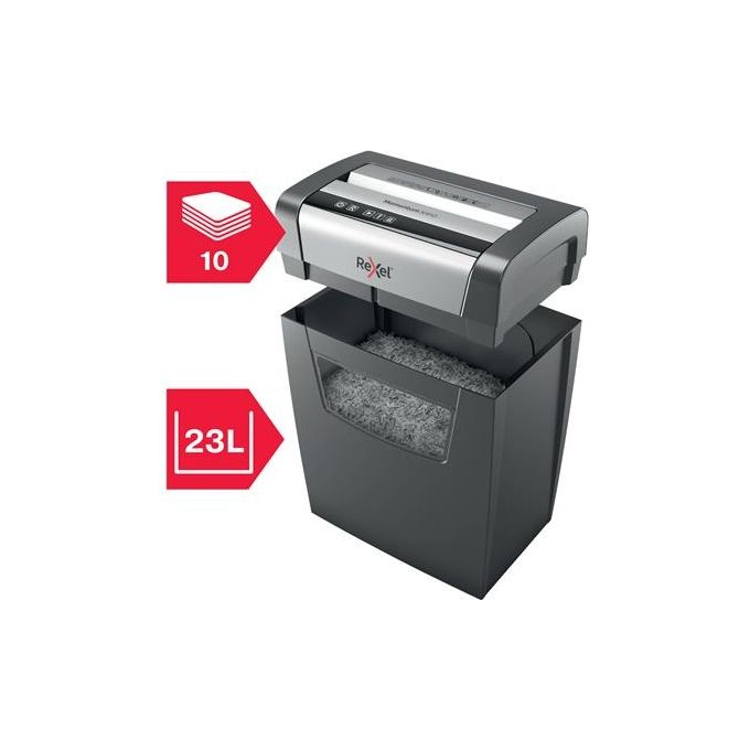 Rexel Momentum x410 Distruggi Documenti fino a 10 Fogli Cestino da 23 Litri Nero