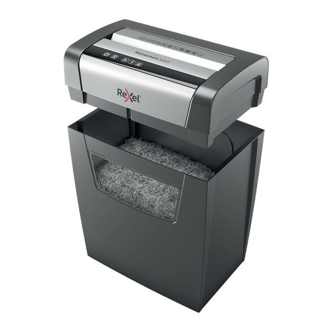 Rexel Momentum x410 Distruggi Documenti fino a 10 Fogli Cestino da 23 Litri Nero