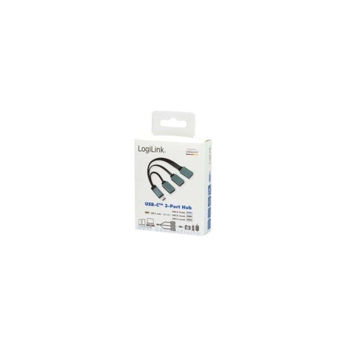 Ednet Hub Usb Tipo C a Coda con 2 Porte Usb 2.0 e 1 Porta Usb 3.0