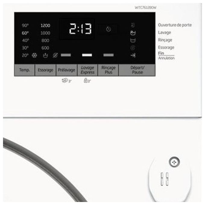 BEKO WITC7612B0W Lavatrice a Caricamento Frontale OptiSense Classe Energetica C Capacita' di Carico 7Kg Centrifuga 1200 Giri Motore Inverter Xpress Super Short 14 Min Cestello AquaWave