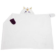 Kanguru LAL1196 Unicorn Blanket Coperta Indossabile in Poliestere con Cappuccio e Guanti a Forma di Zampa colore Bianco-Viola
