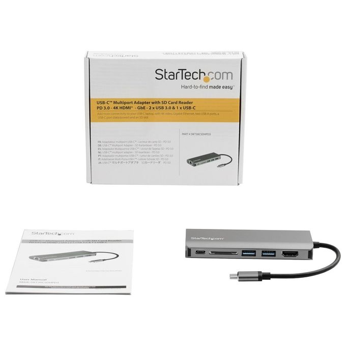 StarTech Adattatore Usb-C Multiporta con Hdmi Lettore SD 2xA 1xC PD 3.0