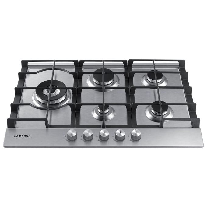 Samsung NA75J3030AS Piano Cottura a Gas 5 Zone  Griglia in Ghisa 60 cm Acciaio Inox