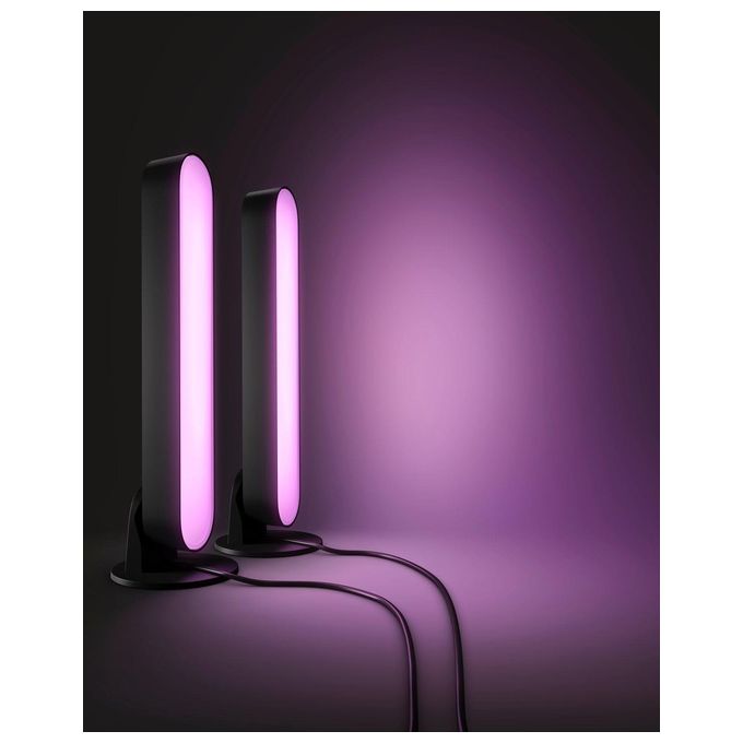 Philips Hue Play Lampada Led Connessa Unita' Base con Alimentatore 2 Pezzi Nero