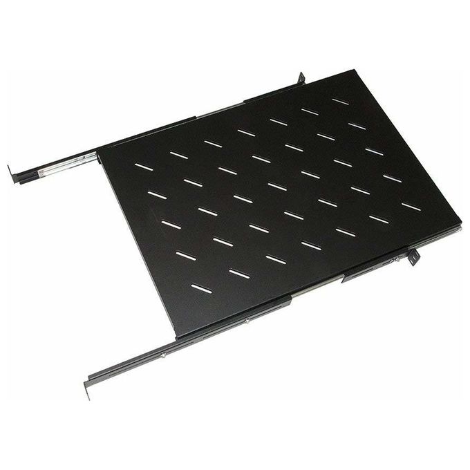 Link ripiano universale per armadio rack estraibile su binari telescopici 1 unita' nero 650mm.