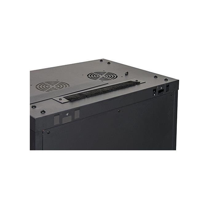 Link Accessori LK1909UNF – Armadio Rack 19'' 9U da parete, porta vetro temperato, chiusura a chiave, 50 Kg, 500x600x450 mm, colore Nero