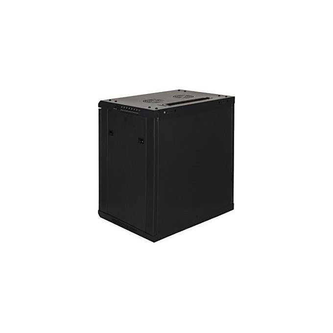 Link Accessori LK1909UNF – Armadio Rack 19'' 9U da parete, porta vetro temperato, chiusura a chiave, 50 Kg, 500x600x450 mm, colore Nero