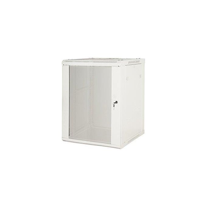 Link Accessori LK1912UGF Armadio rack da muro 12U capacita' 50 Kg porta in vetro temperato con chiusura a chiave ventilazione attiva 2 ventole colore Grigio